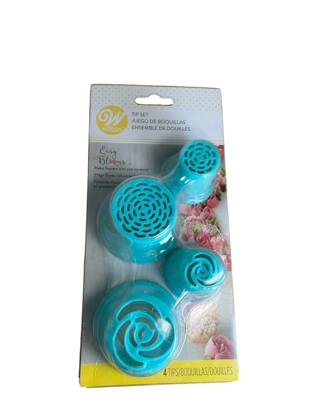 Wilton Easy Blooms 4-Piece Piping Tip Set - Teal Blue
